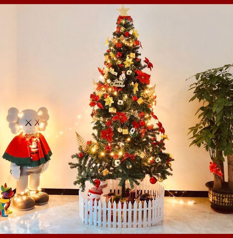 Albero di Natale artificiale 180cm, in PVC, decorazione natalizia per la casa, con supporto in metallo